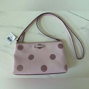 NWT Kate Spade Haven Lane Ramey Glitter Dots Pink Crossbody Bag Purse ~ 10x6